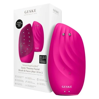 Afbeelding van GESKE SmartAppGuided™ Sonic Thermo Facial Brush &amp; Face Lifter 8 in 1 Huidreiniging anti rimpel Siliconen elektrische reinigingsborstel Gezichtsmassager Reiniging aging