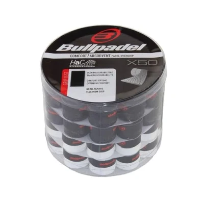 Afbeelding van Bullpadel Overgrip Box X50 zwart en wit 50 stuks