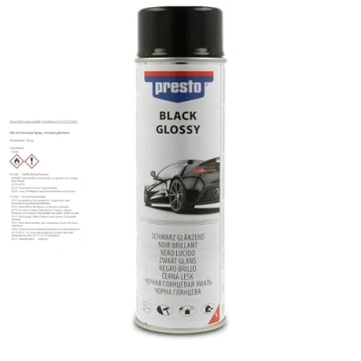 Afbeelding van Presto Verf Spuitbus Spuitlak Lak Zwart Glans 500 ml