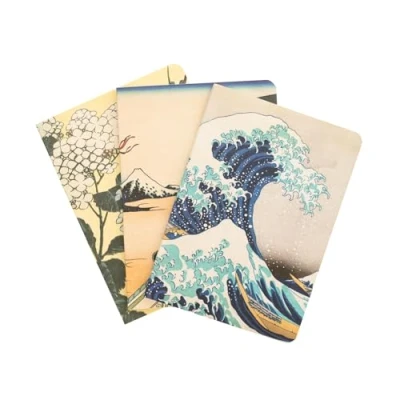 Image de Kokonote Grupo Erik Lot de 3 Carnets Hokusai Carnet Notes A6, Notebook, Voyage, Recettes, Journal Intime
