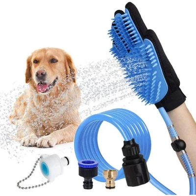 Afbeelding van BP® Hondendouche Honden Sproeier Hondenbad Hondenfontein Waterspeelgoed Inclusief tuinslang en opzetstukken