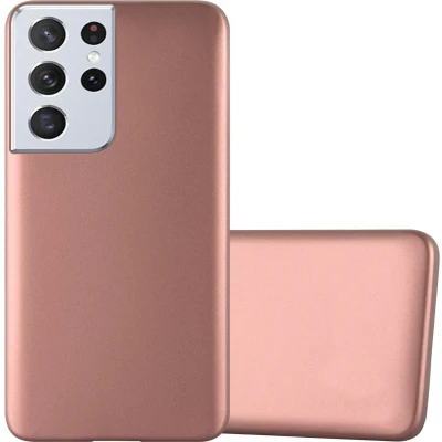 Afbeelding van Cadorabo Hoesje geschikt voor Samsung Galaxy S22 ULTRA in METALLIC ROSE GOUD Beschermhoes gemaakt van flexibel TPU silicone Case Cover