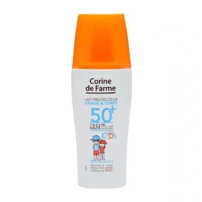 Afbeelding van Corine de Farme Beschermende melk SPF50+ KIDS Hoge bescherming tegen zon voor gezicht en lichaam gevoelige kinderhuid Monoï Tahiti Hypoallergeen 150 ml Gemaakt in Frankrijk