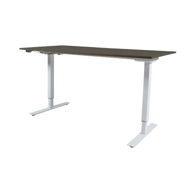 Afbeelding van Lectro Basic bureau, zit sta (69 116cm) hoogte verstelbaar dmv elektromotor met 160x80cm robson eiken 25mm blad en zwart (RAL9005) frame