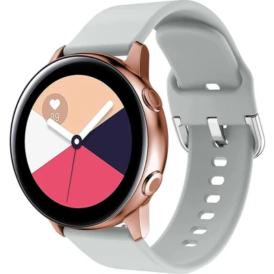 Afbeelding van iMoshion bandje Geschikt voor Samsung Galaxy Watch Active 2 (44mm) / (40mm) (42mm) 40 mm 3 41mm Siliconen Lichtgrijs