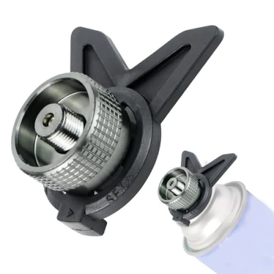 Afbeelding van Gasflesadapter met houder, gaspadapter, gasadapter voor campingkooktoestel, gaspatroon, gemakkelijk mee te nemen, 1 stuk