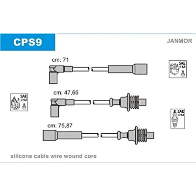 Afbeelding van JANMOR CPS9 Bougiekabelset PEUGEOT: 205 II Hatchback, 309 I CITROËN: BX Hatchback