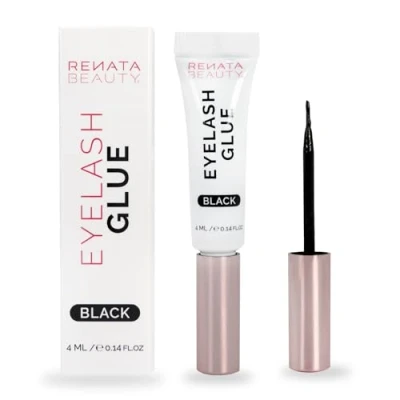 Afbeelding van Renata Beauty Lijm voor kunstwimpers, zwarte lijm, 24 uur, verlenging van waterdichte wimperlijm in clusters, individuele wimpers, cluster, boeket tube met borstel