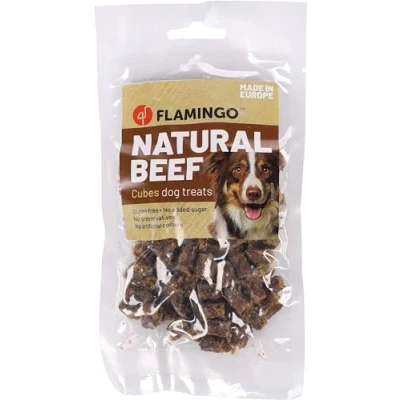 Afbeelding van Flamingo Nature Snack Honden Rund Blokjes 80g 1st 139184