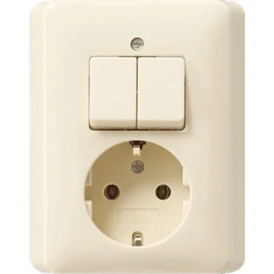 Afbeelding van Gira Standaard 55 combinatie wandcontactdoos randaarde 16A 250V