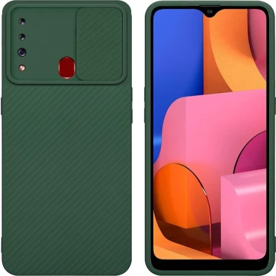 Afbeelding van Cadorabo Hoesje geschikt voor Samsung Galaxy A20s in Bonbon Groen Beschermhoes van flexibel TPU silicone Case Cover en met camerabescherming