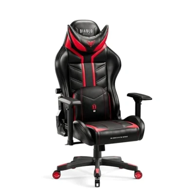 Afbeelding van Diablo X Ray Gamestoel Gaming Stoel Bureaustoel 4D Armleuningen Ergonomisch Ontwerp Kunstleer Perforatie Kantelfunctie Draagvermogen tot 150 kg (Zwart Rood, Normal (L))