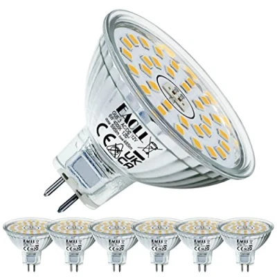 Afbeelding van EACLL Ledlampen, GU5.3, neutraal wit, 6 W, komt overeen met MR16, 50 stuks, 4000 K, 485 lumen, schijnwerper zonder flikkeren, brede straal 120 graden, niet dimbaar AC/DC 12 V, reflectorlamp