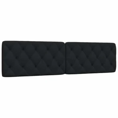 Image de vidaXL Coussin de tête lit noir 200 cm tissu