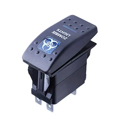 Afbeelding van Mintice Tuimelschakelaar, schakelaar, led licht, blauw, 12 V, 20 A, voor auto, boot, motorfiets (zombie light)