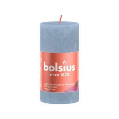 Afbeelding van Rustiek stompkaars shine 100 x 50 mm Sky blue kaars Bolsius