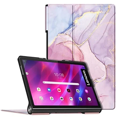 Afbeelding van FINTIE beschermhoes voor Lenovo Yoga Tab 11 (YT J706) inch Dunne en lichte van kunstleer, bescherming 2021 Tablet, glorieus marmer