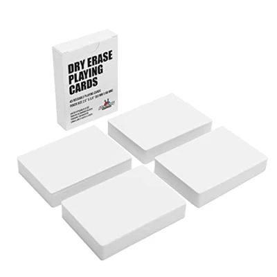 Afbeelding van Apostrophe Games Set van 180 blanco droog uitwisbare kaarten met doos, pokerformaat, 6,3 x 8,8 cm, herbruikbaar,