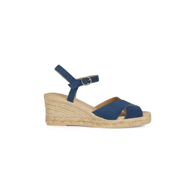 Afbeelding van Geox D Gelsa Sandalen met plateauzool, Dames, Maat: 40, Navy Leer