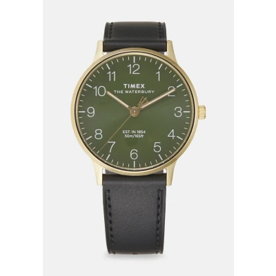 Afbeelding van Timex Waterbury Classic 40MM 3 HAND CASE DIAL Black Strap Horloge, Heren, Maat: One Size, Brown