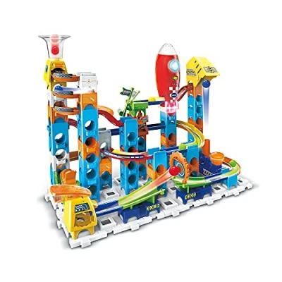 Afbeelding van VTech Marble Rush, elektronische kogelbaan Rocket Set Electronic M100E, bouwspel, 80 delig, 10 ballen, cadeau voor kinderen vanaf 4 jaar inhoud in het Frans