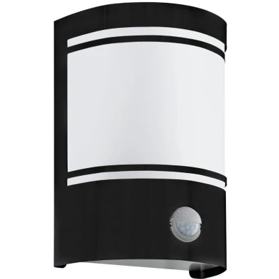 Afbeelding van EGLO Cerno Wandlamp Buiten Sensor E27 20 cm Zwart/Wit