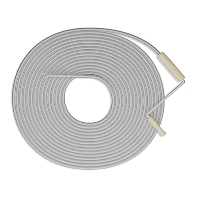 Image de Relaxdays Furet déboucheur de canalisation, 15 mètres, pour Douche, évier, WC, Acier, Spirale Nettoyage, argenté