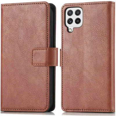 Afbeelding van iMoshion Hoesje Geschikt voor Samsung Galaxy M22 / A22 (4G) Met Pasjeshouder Luxe Bookcase Bruin