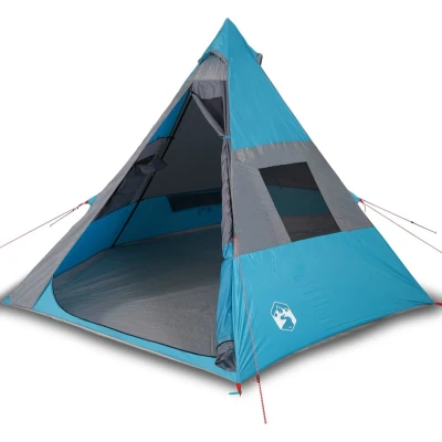 Afbeelding van Tent 7 persoons 350x350x280 cm 185T taft blauw