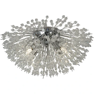 Afbeelding van Searchlight Sunburst Plafondlamp 39 X 20 Cm Chroom En Transparant