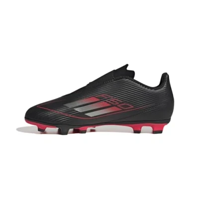 Afbeelding van adidas Performance F50 CLUB VEL Unisex Voetbalschoenen met Kunststof noppen voor kinderen, Maat: 28, Core black/iron met/lucid red