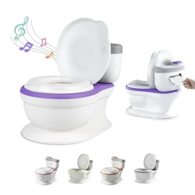 Afbeelding van Potje Voor Baby&#039;s Met Geluid Zindelijkheidstraining Potty Training Seat Baby En Kinderpotje Comfortabel, Antislip Spoelgeluid Muziek Plaspotje Wc Toilet Toddler