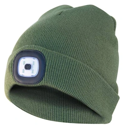 Afbeelding van 100 lumen heldere USB oplaadbare led muts, één maat, wasbaar, voor sport en werk