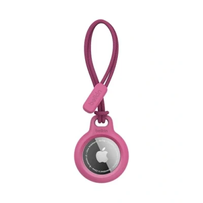 Image de Coque AirTag Verrouillage Twist and Lock avec Cordon d&#039;Attache Belkin Rose