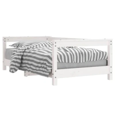 Image de vidaXL Cadre de lit pour enfant blanc 70x140 cm bois pin massif834397