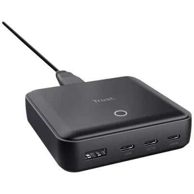 Afbeelding van Trust Maxo Oplader Vier poorten USB A/USB C Zwart