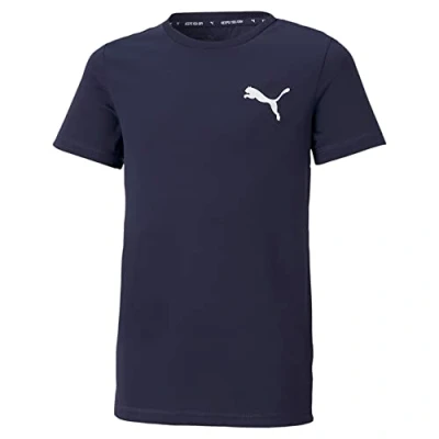 Afbeelding van Puma Active Small LOGO TEE Unisex Sport Tshirt voor kinderen, Maat: 152, Peacoat