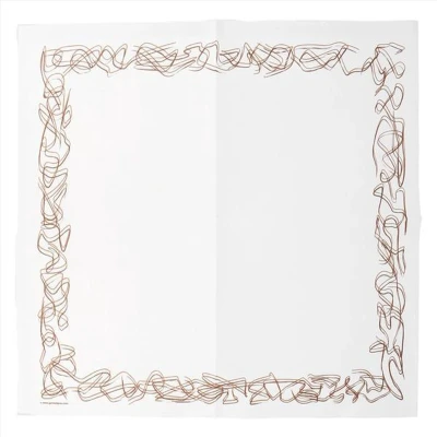 Afbeelding van 2 x 50 Servetten 40x40cm &quot;Double Point&quot; Wit, motief Aristas (2 paketten)