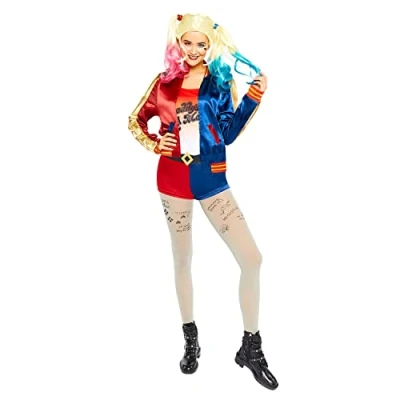 Afbeelding van Amscan 9906261 Harley Quinn Squad kostuum (12 14), 1 stuk, rood/blauw