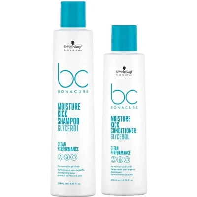 Afbeelding van Schwarzkopf BC Moisture Kick Shampoo 250ml + Conditioner 200ml bundel/set/pakket Haibu by Kapperskorting.com