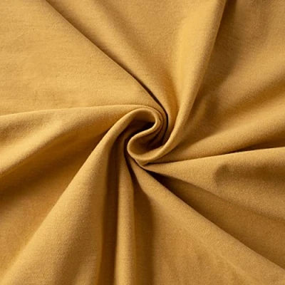 Afbeelding van VelvetHome Premium Hoeslaken, 90 x 190 200 cm, katoen, 100% zacht, 165 g/m², gemaakt in de EU, matrashoes, hoogwaardige kwaliteit, jersey met elastische band, mosterdkleur