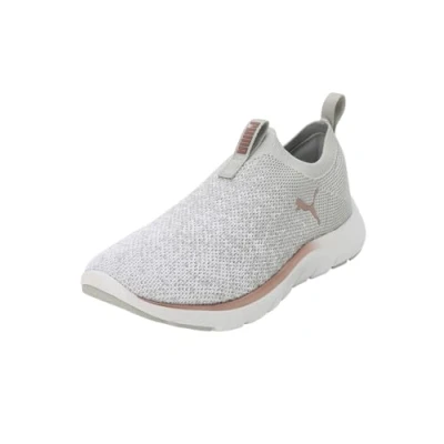 Image de PUMA Softride Remi Slip on Knit Women&#039;s Running Shoe, Chaussures, Ash Gris/Blanc/Rose Doré, 38