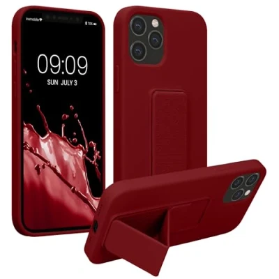 Afbeelding van kwmobile back cover voor smartphone geschikt Apple iPhone 12 / Pro 1x beschermhoesje van kunststof In rabarber rood