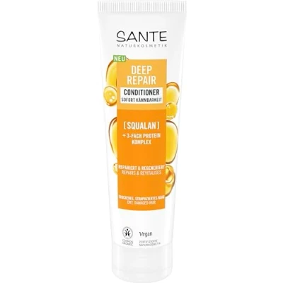 Afbeelding van SANTE Naturkosmetik Deep Repair Squalan conditioner + 3 laags eiwitcomplex, veganistische en hydraterende voor soepel haar, verzorging droog beschadigd 150 ml