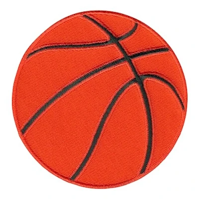 Afbeelding van PatchMommy Geborduurde patch om op te strijken in de vorm van een basketbal, sport, geborduurd stuk naaien of strijken, voor kinderen en baby&#039;s