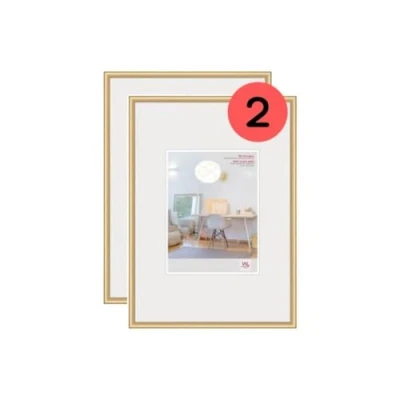 Afbeelding van Walther Design Lot van 2 frames KVX460GD fotolijst New Lifestyle 40x60 cm kunststof met acrylglas, goud
