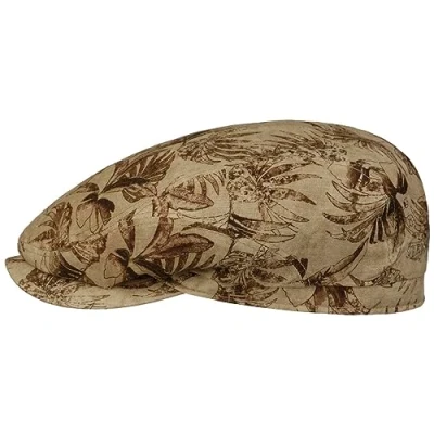 Afbeelding van Stetson Conteo Sustainable Linen platte pet voor heren, made in EU, met vizier, voering lente zomer, Beige