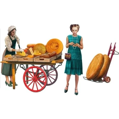Afbeelding van 1:35 MiniArt 38076 Vrouwelijke Figuren Diorama Kaas Verkopers Plastic Modelbouwpakket