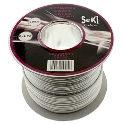 Afbeelding van SeKi Cat5E netwerkkabel 100m F/UTP, patchkabel ethernet LAN kabel Cat 5e,