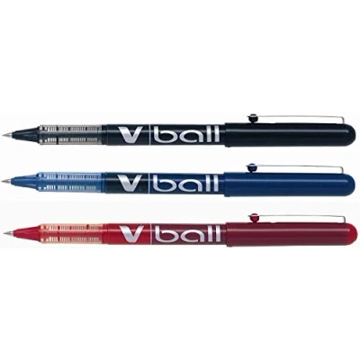 Afbeelding van Pilot V Ball 1 x rollerball met vloeibare inkt, extra fijne punt, 0,5 mm, verschillende kleuren, 3 stuks